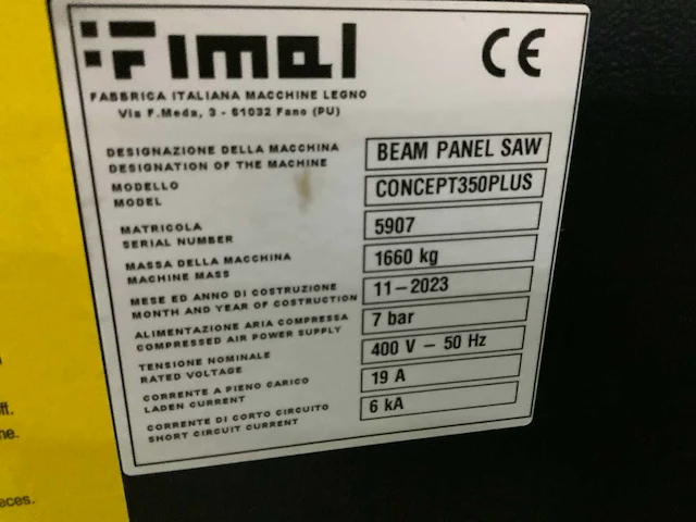 2023 fimal concept 350 plus semi-automatische paneelzaagmachine - afbeelding 4 van  13