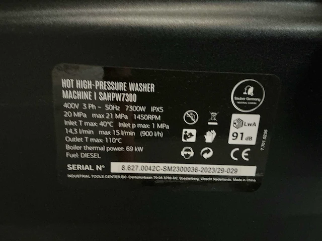 2023 sauber germany diesel hogedrukreiniger (ongebruikt!) - afbeelding 8 van  8