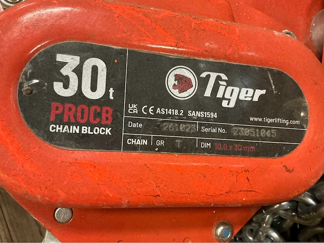 2023 tiger procb 300 kettingtakel handbediend - afbeelding 5 van  16