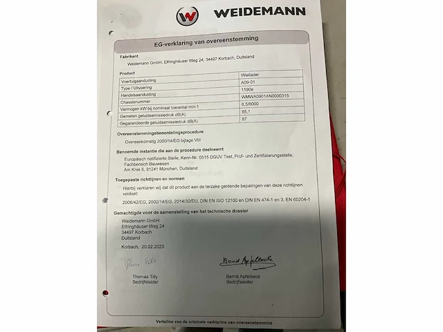 2023 weidemann 1190e kniklader electrisch - afbeelding 18 van  26