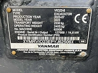 2023 yanmar vio23-6 classic plus minigraafmachines - afbeelding 19 van  26
