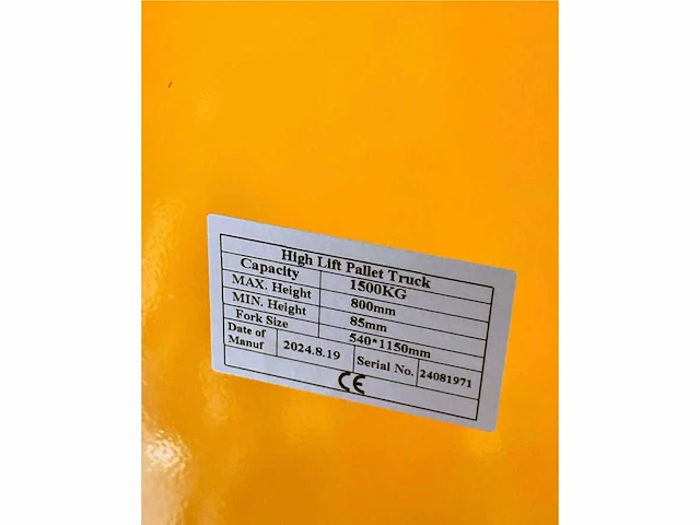 2024 - hand hydraulische palletwagen, transpallet - afbeelding 8 van  9