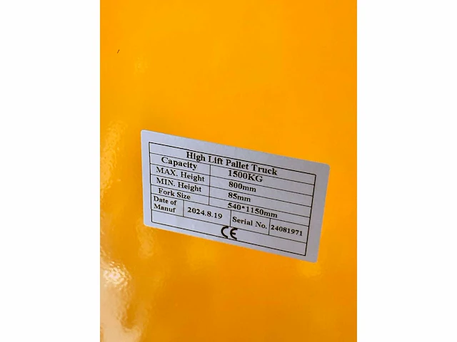 2024 - hand hydraulische palletwagen - afbeelding 5 van  9