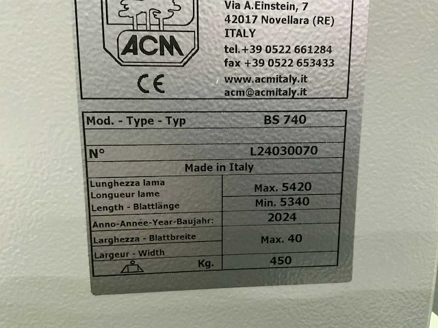 2024 acm bs 740 lintzaagmachine - afbeelding 6 van  14
