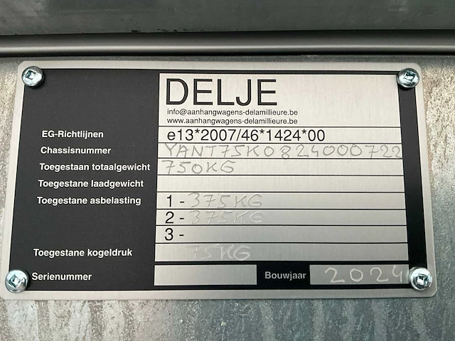 2024 delje t75 kipper aanhangwagen - afbeelding 10 van  18