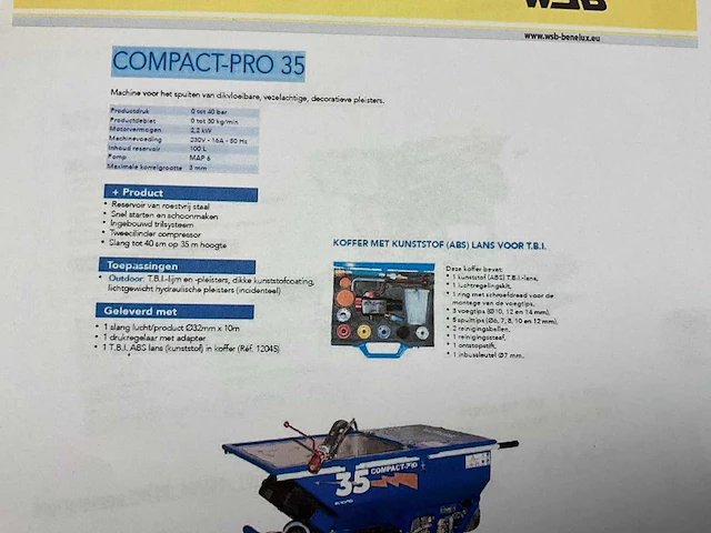 2024 europro compact-pro 35 spuit/pleistermachine - afbeelding 9 van  17