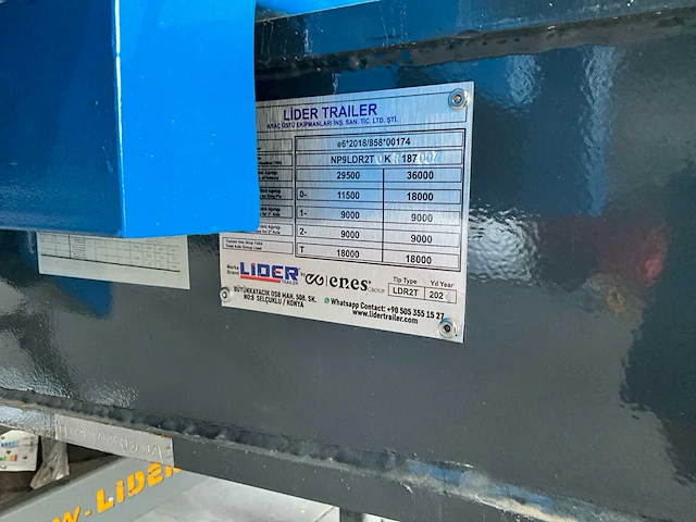 2024 lider ldr2t blauw hydraulische kipper voor vrachtwagen - afbeelding 25 van  32