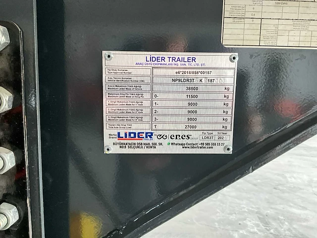 2024 lider ldr3t wit hydraulische kipper voor vrachtwagen - afbeelding 9 van  37
