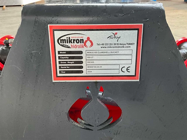 2024 mikron hidrolik mhk-e100 clamshell bucket graafbak 100cm - afbeelding 9 van  11