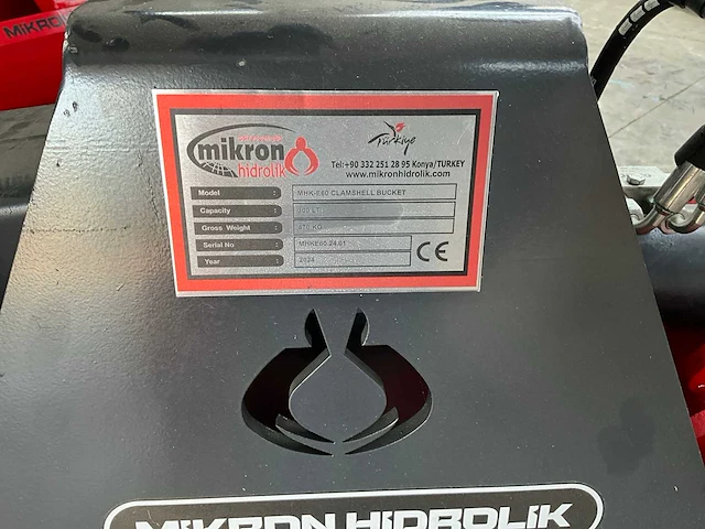 2024 mikron hidrolik mhk-e60 clamshell bucket graafbak 60 cm - afbeelding 12 van  13