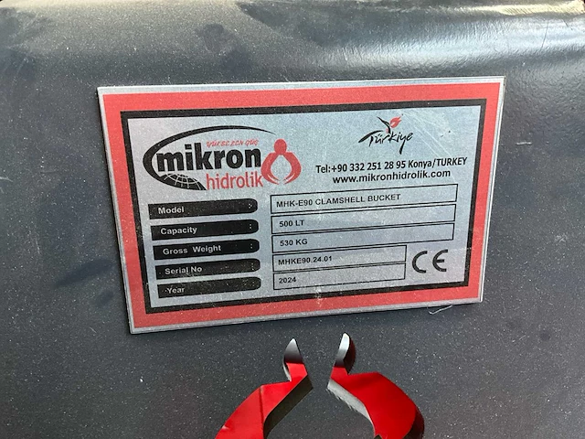 2024 mikron hidrolik mhk-e90 clamshell bucket graafbak 90cm - afbeelding 6 van  14