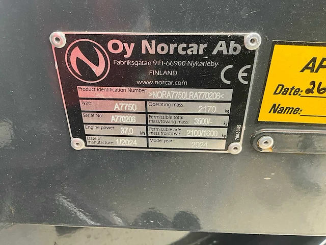2024 norcar a7750 kniklader - 99h - afbeelding 8 van  33