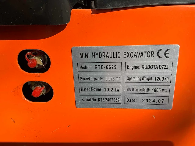 2024 rte cx12-6 kubota d722 minigraafmachine - afbeelding 9 van  17
