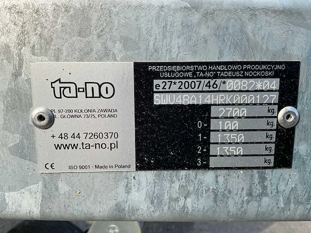 2024 ta-no gravity low 50 autotransporter aanhangwagen - afbeelding 9 van  18