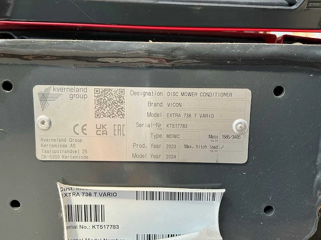 2024 vicon 736t vario maaimachine - afbeelding 6 van  8
