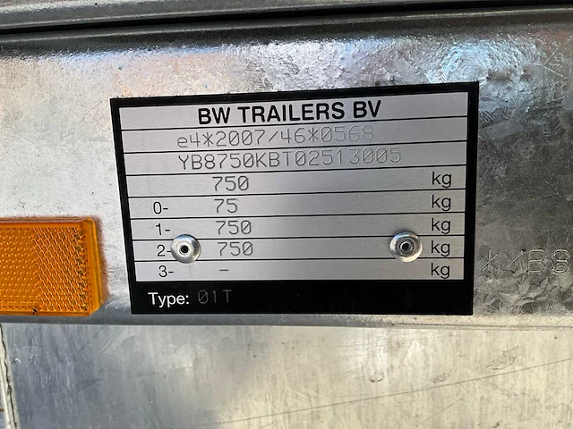 2025 bw trailers o1t aanhangwagen - afbeelding 5 van  28