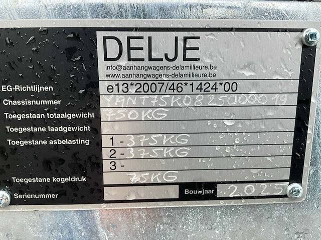 2025 delje t75 kipper aanhangwagen - afbeelding 9 van  18