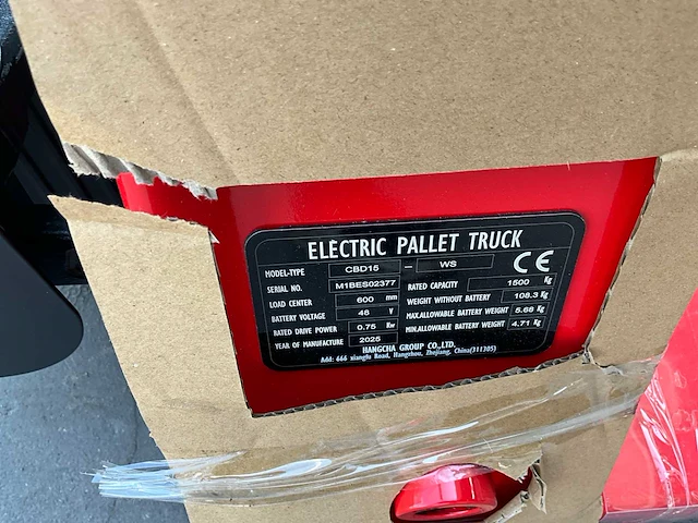 2025 electric pallet truck cbd15 elektrische palletwagen - afbeelding 2 van  10