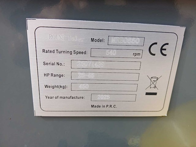 2025 mrbo850 balenpers voor minitractor - afbeelding 7 van  7