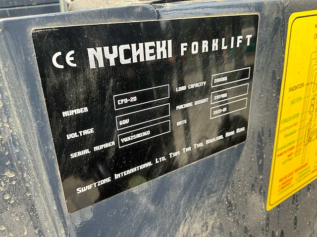 2025 nycheki heftruck elektrisch 2000kg - afbeelding 5 van  17