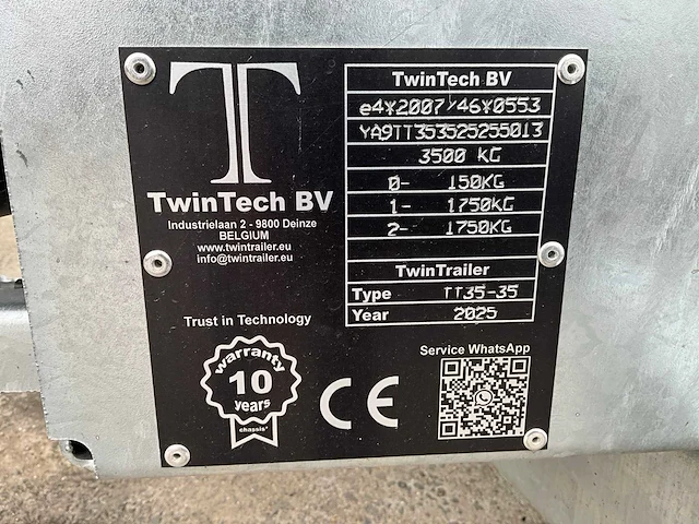 2025 twintech tt35-35 kipper aanhangwagen - afbeelding 15 van  22