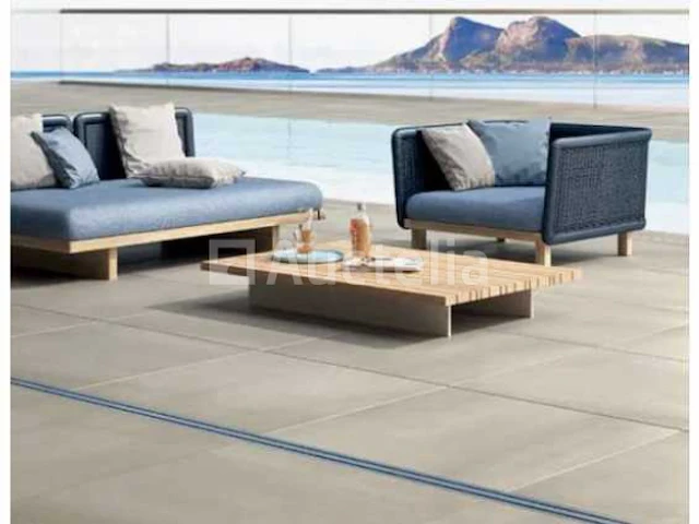 20m² buitentegels, metaline beige 80x80 x20mm gerectificeerd, metaaleffect, nieuw verpakt - afbeelding 1 van  3