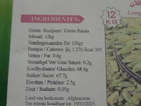 20x 12kg groene rozijnen ansari - afbeelding 3 van  3