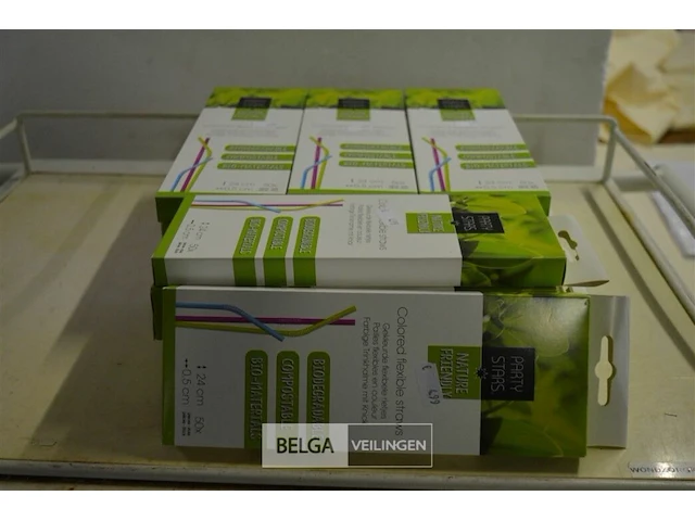 ±20x 50 partystars composteerbare bio-material rietjes - afbeelding 1 van  2