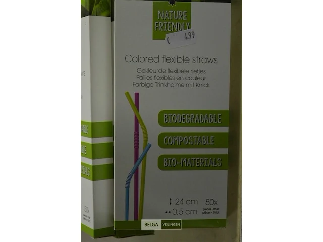 ±20x 50 partystars composteerbare bio-material rietjes - afbeelding 2 van  2