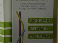 ±20x 50 partystars composteerbare bio-material rietjes - afbeelding 2 van  2