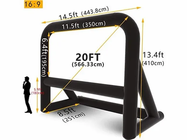 20x blow-up projectiescherm 5,66m diagonaal - afbeelding 3 van  6