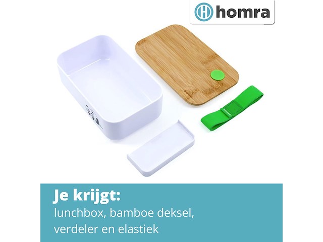 20x homra brooddoos - white - 2 compartimenten - afbeelding 2 van  2