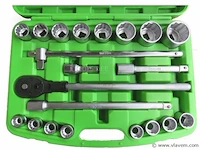 21 delige doppenset 3/4" met ratel bsc - afbeelding 1 van  2
