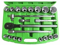 21 delige doppenset 3/4" met ratel bsc - afbeelding 1 van  2