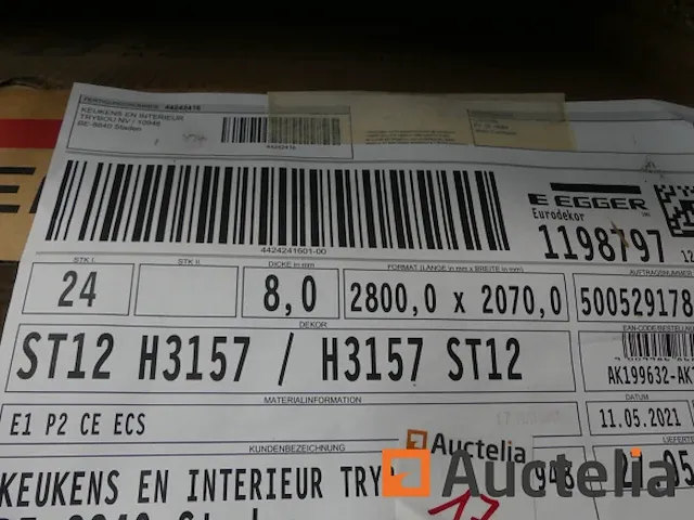 21 melamine spaanplaat panelen egger st12 h3157 - afbeelding 1 van  2