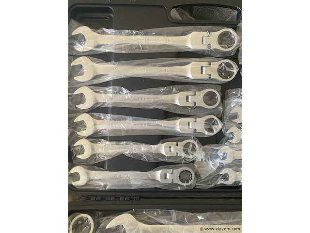 22 delige flexibele ringratel-steeksleutelset 6-32 mm - afbeelding 4 van  6