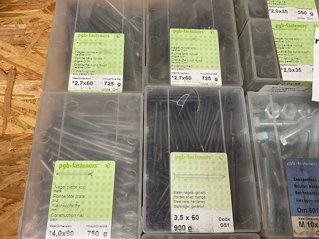 22 dozen nagels; zeskantbouten; schroefbout; stalen nagels - afbeelding 6 van  6