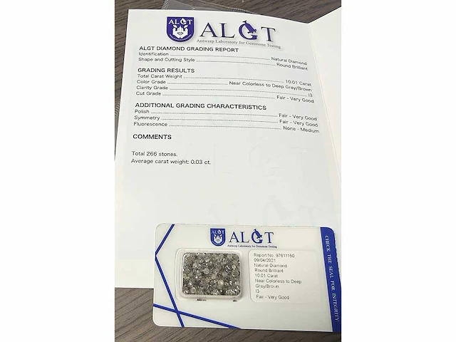 226 round natural diamonds 10.01cts i3 - afbeelding 3 van  5