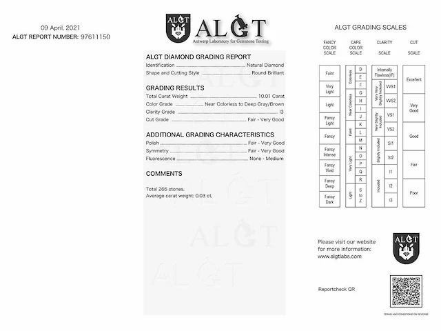 226 round natural diamonds 10.01cts i3 - afbeelding 5 van  5