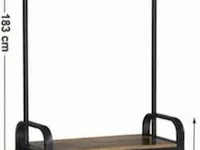 22x industriële kapstok met schoenenrek- bruin - 72x33.7x183cm - afbeelding 3 van  3