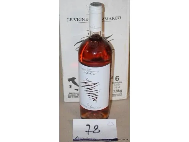 23 flessen à 75cl rosé wijn salento, rosato, le vigne di sammarco, 2016, 13% - afbeelding 1 van  2