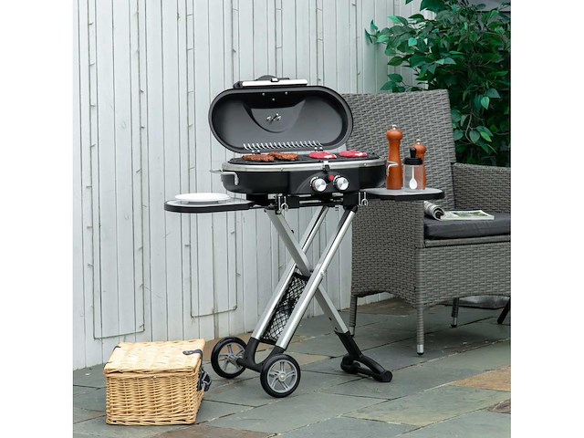 2,34 kw opvouwbare gasgrill met 2 branders - afbeelding 2 van  7