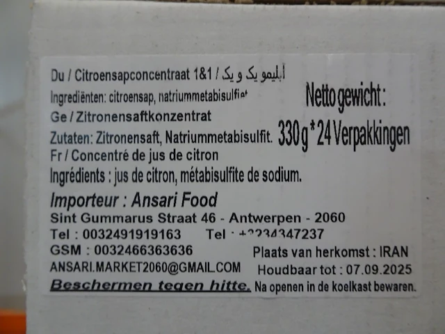24 dozen citroensapconcentraat - afbeelding 2 van  3