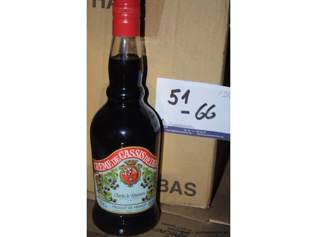 24 flessen à 70cl likeur créme de cassis de dijon, charles le téméraire, 16% - afbeelding 1 van  2