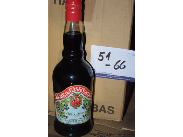 24 flessen à 70cl likeur créme de cassis de dijon, charles le téméraire, 16% - afbeelding 1 van  2