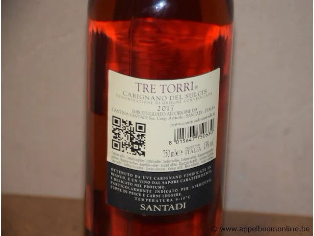 24 flessen à 75cl rosé wijn tre torri, santadi, carignano del sulcis, 2017, 13% - afbeelding 2 van  2