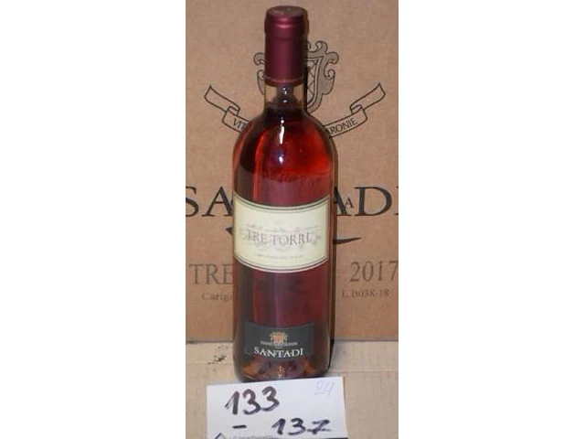 24 flessen à 75cl rosé wijn tre torri, santadi, carignano del sulcis, 2017, 13% - afbeelding 1 van  2