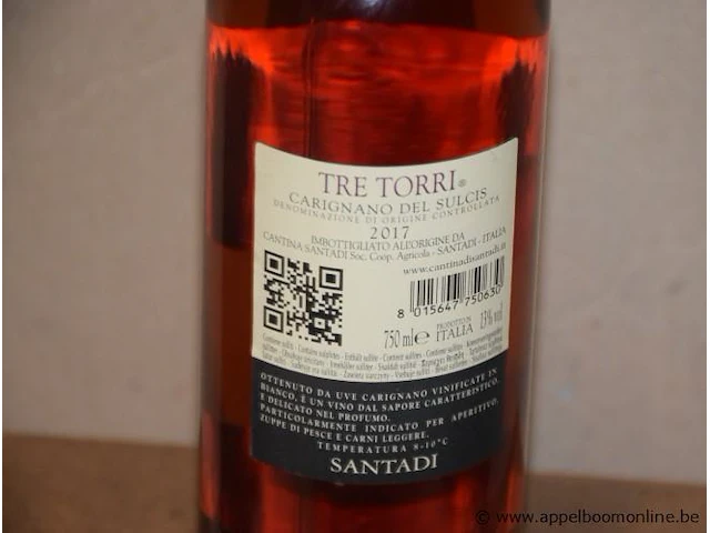24 flessen à 75cl rosé wijn tre torri, santadi, carignano del sulcis, 2017, 13% - afbeelding 2 van  2