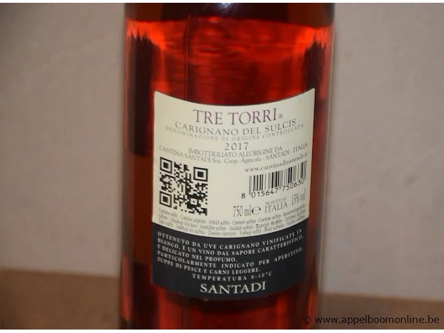 24 flessen à 75cl rosé wijn tre torri, santadi, carignano del sulcis, 2017, 13% - afbeelding 2 van  2