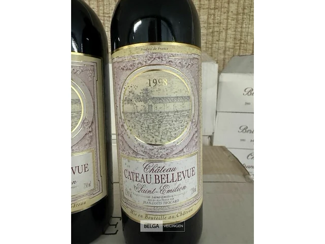 24 flessen2x 1 doos chateau cateau bellevue saint emilion 1998 - afbeelding 4 van  4